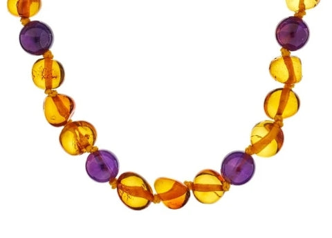Collier bébé ambre et autres pierres