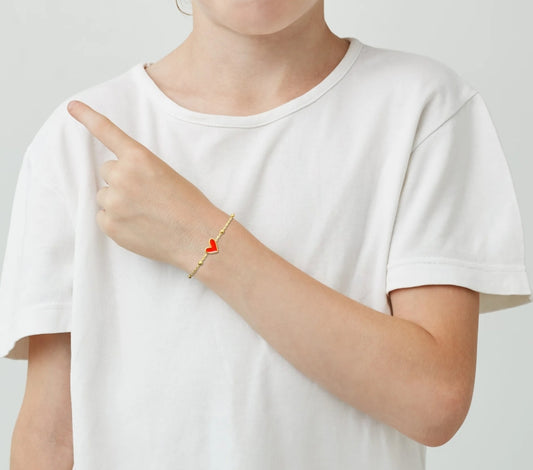 Bracelet en acier inoxydable coeur