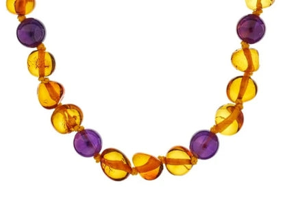 Collier bébé ambre et autres pierres