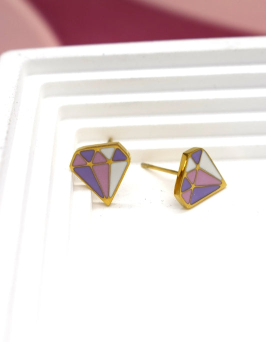 Boucles d'oreilles en acier inoxydables diamant