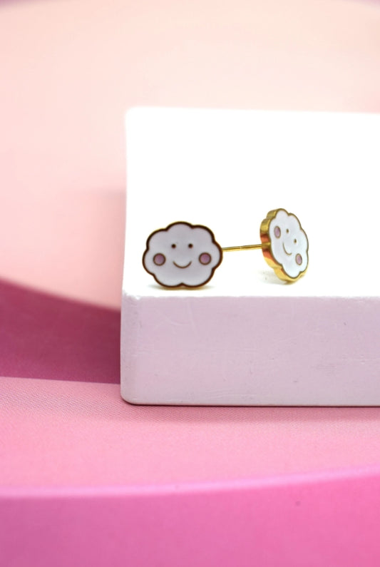 Boucles d'oreilles en acier inoxydable nuage