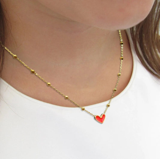 Collier en acier inoxydable coeur
