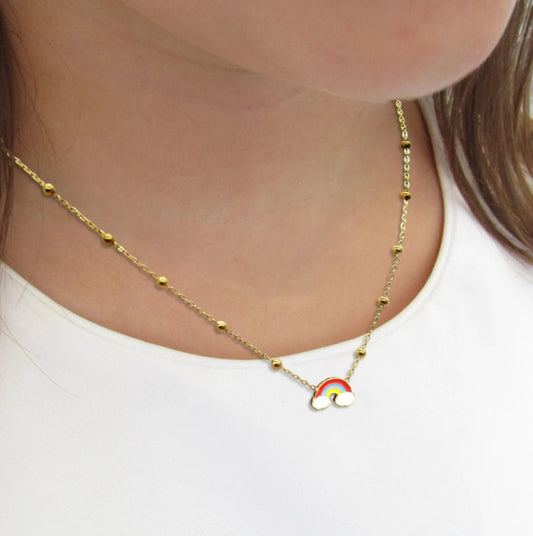 Collier en acier inoxydable arc en ciel