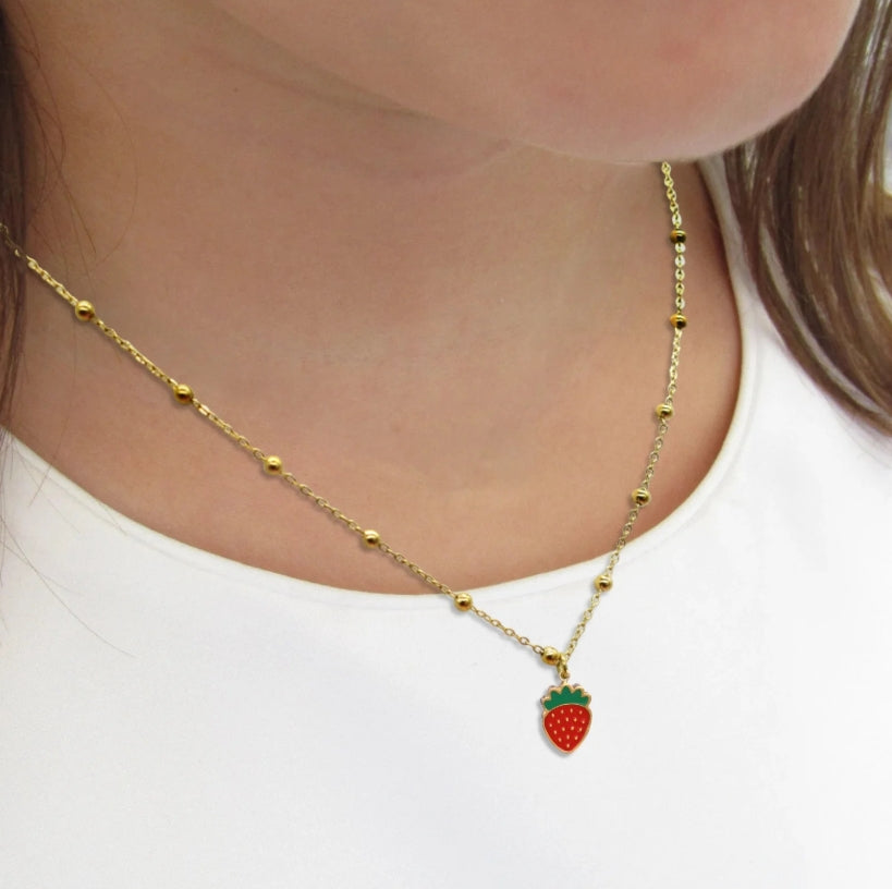 Collier en acier inoxydable fraise