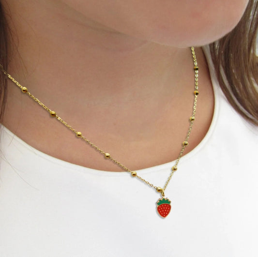 Collier en acier inoxydable fraise