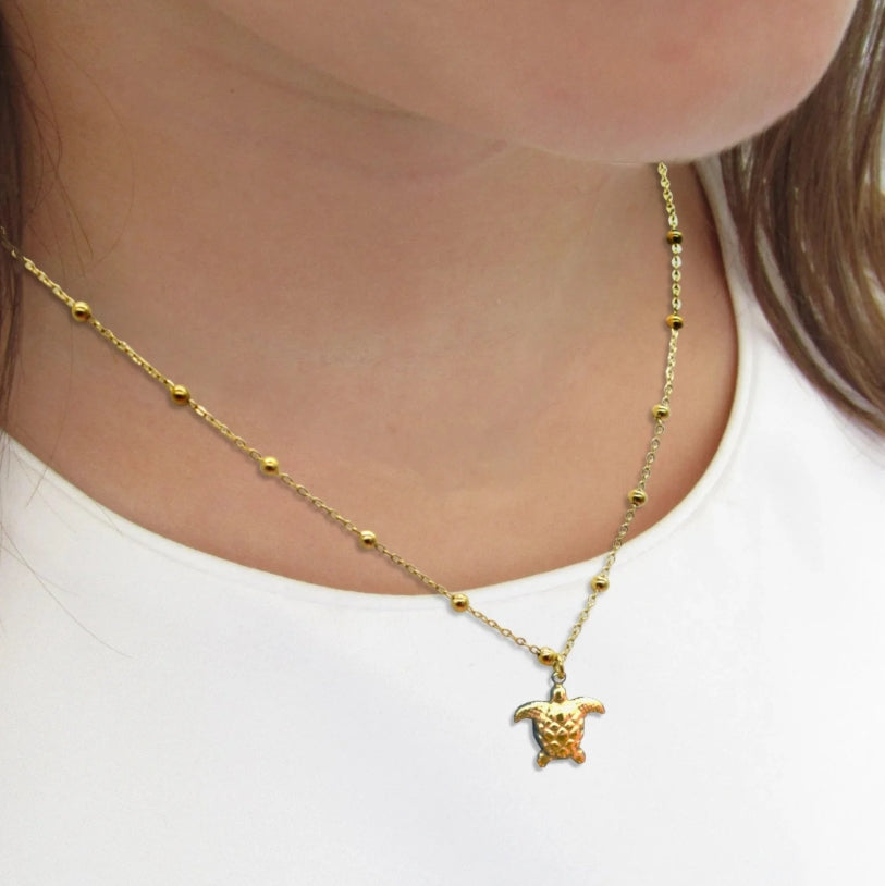 Collier en acier inoxydable tortue