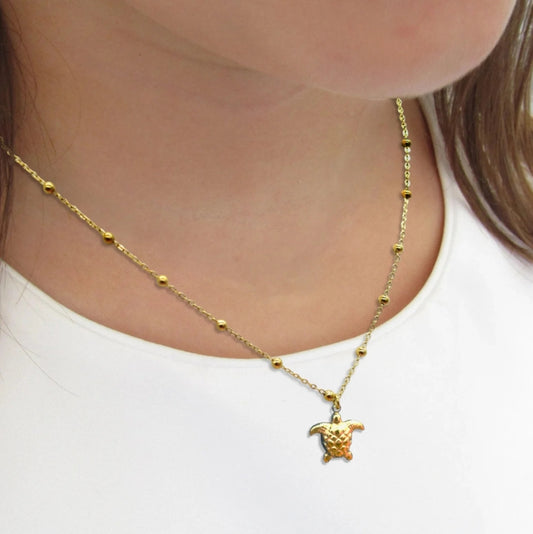 Collier en acier inoxydable tortue