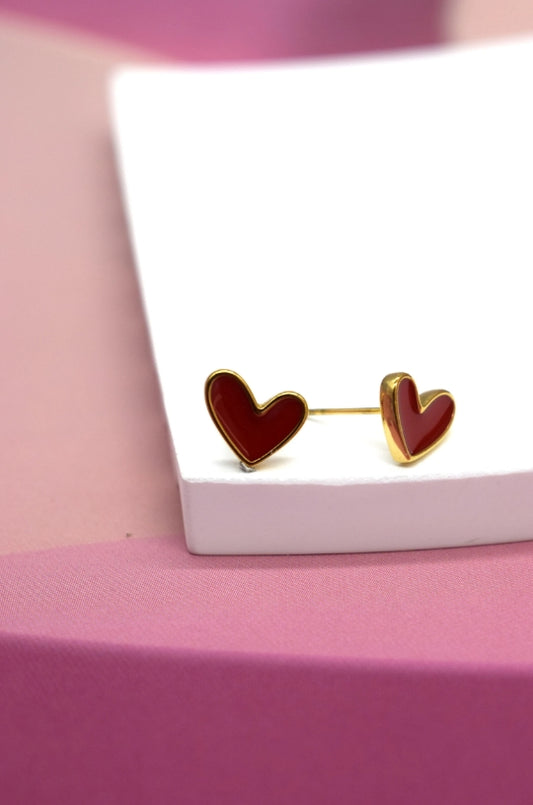 Boucles d'oreilles en acier inoxydable coeur