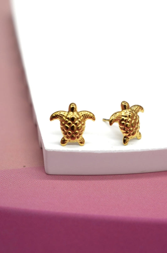 Boucles d'oreilles en acier inoxydable tortue